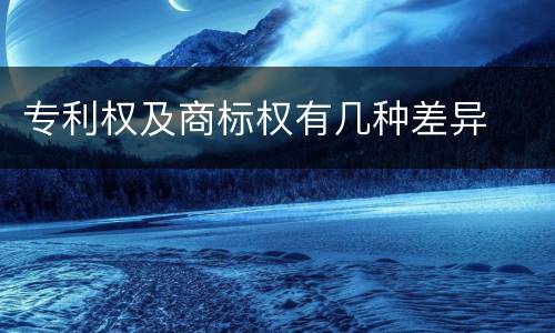 专利权及商标权有几种差异