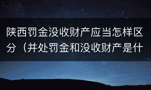 陕西罚金没收财产应当怎样区分（并处罚金和没收财产是什么意思）