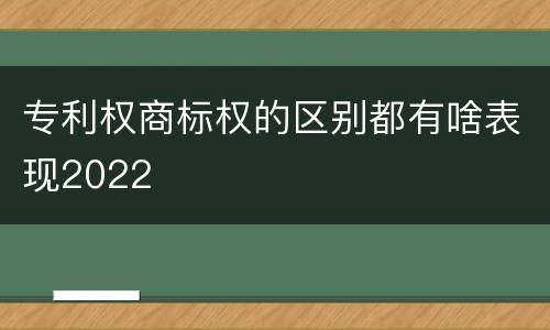 专利权商标权的区别都有啥表现2022