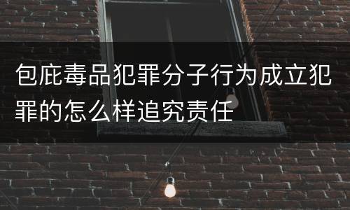 包庇毒品犯罪分子行为成立犯罪的怎么样追究责任