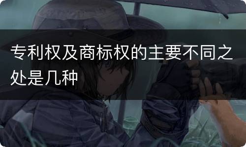 专利权及商标权的主要不同之处是几种