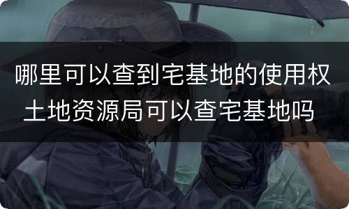 哪里可以查到宅基地的使用权 土地资源局可以查宅基地吗