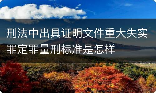 刑法中出具证明文件重大失实罪定罪量刑标准是怎样