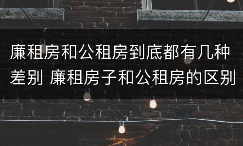 廉租房和公租房到底都有几种差别 廉租房子和公租房的区别