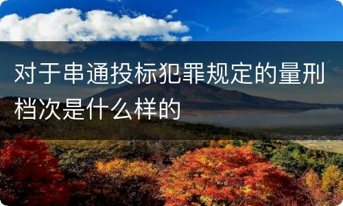 对于串通投标犯罪规定的量刑档次是什么样的