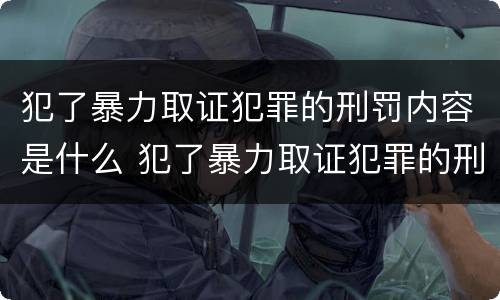 犯了暴力取证犯罪的刑罚内容是什么 犯了暴力取证犯罪的刑罚内容是什么意思