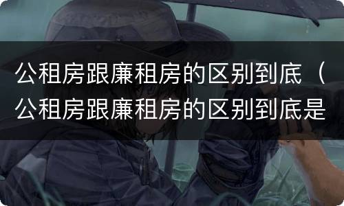 公租房跟廉租房的区别到底（公租房跟廉租房的区别到底是什么）