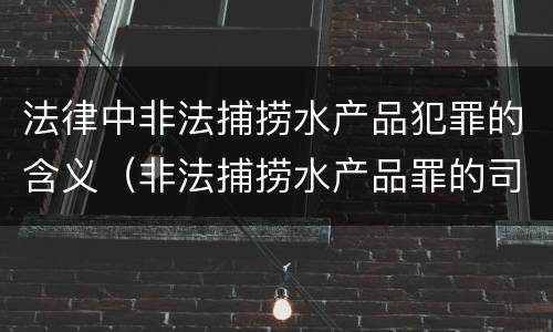 法律中非法捕捞水产品犯罪的含义（非法捕捞水产品罪的司法解释）