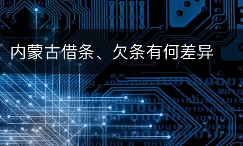 内蒙古借条、欠条有何差异