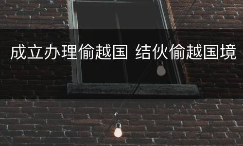 成立办理偷越国 结伙偷越国境