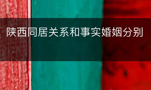 陕西同居关系和事实婚姻分别