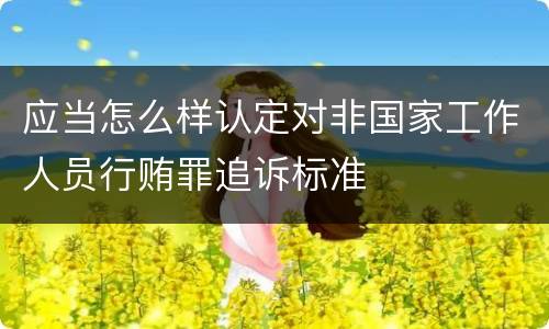 应当怎么样认定对非国家工作人员行贿罪追诉标准