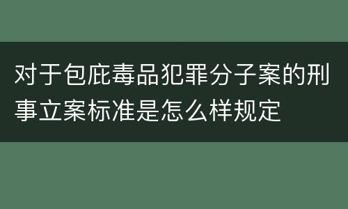 对于包庇毒品犯罪分子案的刑事立案标准是怎么样规定