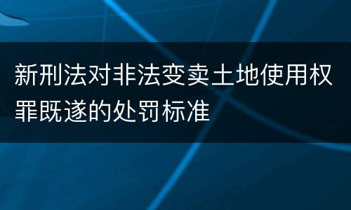新刑法对非法变卖土地使用权罪既遂的处罚标准