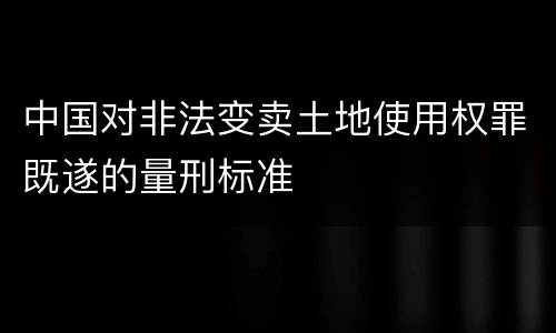 中国对非法变卖土地使用权罪既遂的量刑标准