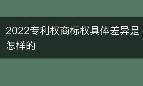 2022专利权商标权具体差异是怎样的