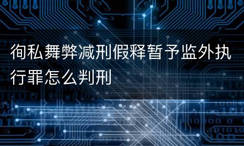 徇私舞弊减刑假释暂予监外执行罪怎么判刑