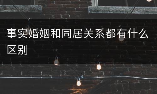 事实婚姻和同居关系都有什么区别