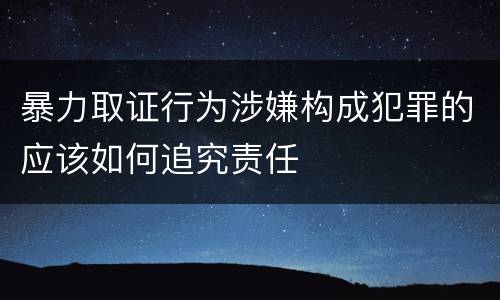 暴力取证行为涉嫌构成犯罪的应该如何追究责任