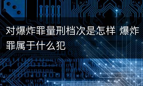 对爆炸罪量刑档次是怎样 爆炸罪属于什么犯
