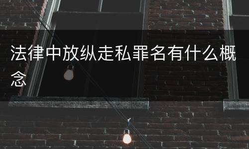 法律中放纵走私罪名有什么概念