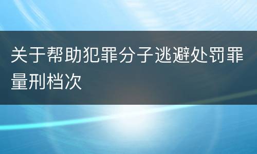 关于帮助犯罪分子逃避处罚罪量刑档次