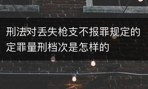 刑法对丢失枪支不报罪规定的定罪量刑档次是怎样的