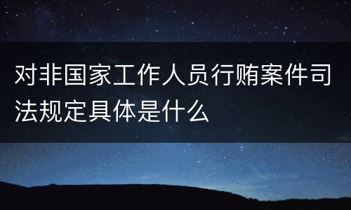 对非国家工作人员行贿案件司法规定具体是什么