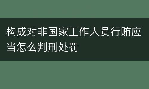 构成对非国家工作人员行贿应当怎么判刑处罚