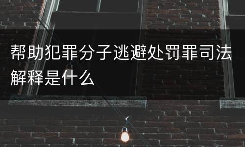 帮助犯罪分子逃避处罚罪司法解释是什么