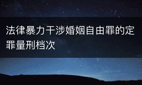 法律暴力干涉婚姻自由罪的定罪量刑档次