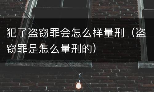 犯了盗窃罪会怎么样量刑（盗窃罪是怎么量刑的）