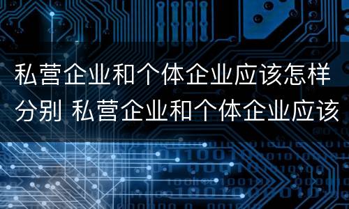 私营企业和个体企业应该怎样分别 私营企业和个体企业应该怎样分别注册