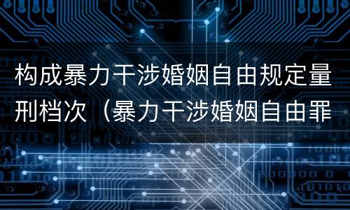 构成暴力干涉婚姻自由规定量刑档次（暴力干涉婚姻自由罪量刑）