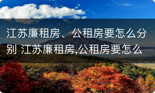 江苏廉租房、公租房要怎么分别 江苏廉租房,公租房要怎么分别摇号
