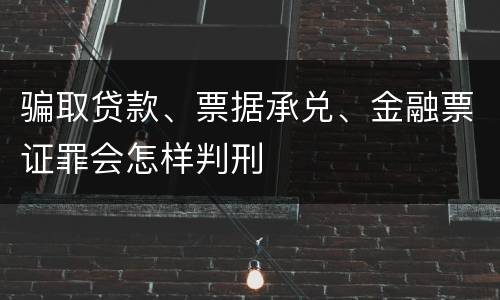 骗取贷款、票据承兑、金融票证罪会怎样判刑