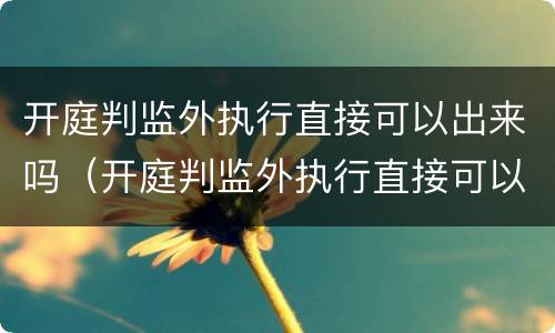 开庭判监外执行直接可以出来吗（开庭判监外执行直接可以出来吗怎么办）