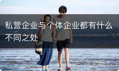 私营企业与个体企业都有什么不同之处
