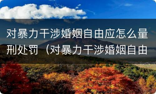 对暴力干涉婚姻自由应怎么量刑处罚（对暴力干涉婚姻自由应怎么量刑处罚）