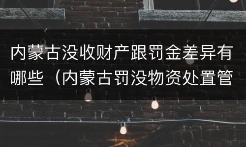 内蒙古没收财产跟罚金差异有哪些（内蒙古罚没物资处置管理办法）