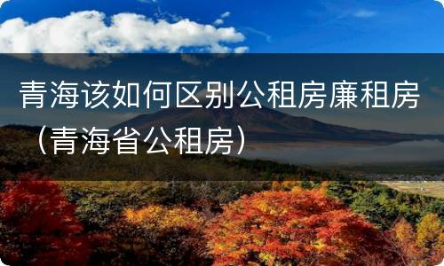 青海该如何区别公租房廉租房（青海省公租房）