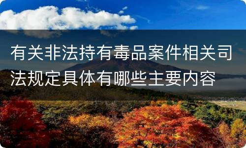 有关非法持有毒品案件相关司法规定具体有哪些主要内容