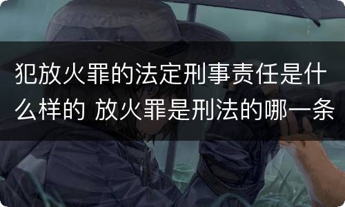 犯放火罪的法定刑事责任是什么样的 放火罪是刑法的哪一条