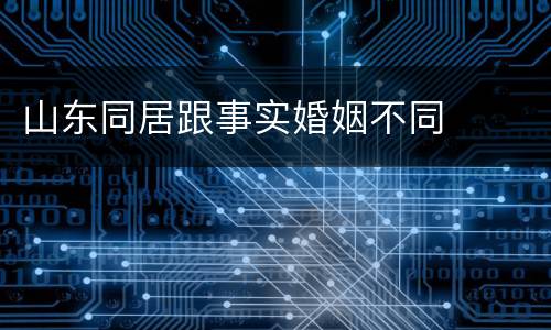 山东同居跟事实婚姻不同