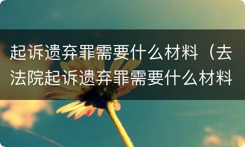 起诉遗弃罪需要什么材料（去法院起诉遗弃罪需要什么材料）