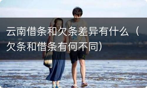 云南借条和欠条差异有什么（欠条和借条有何不同）