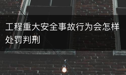 工程重大安全事故行为会怎样处罚判刑
