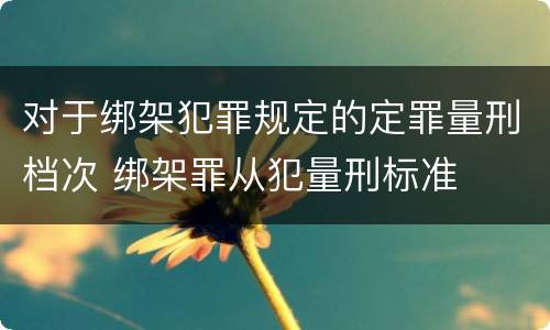 对于绑架犯罪规定的定罪量刑档次 绑架罪从犯量刑标准