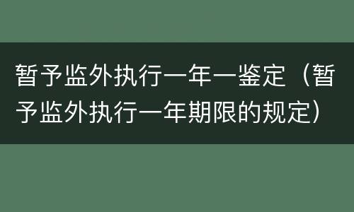暂予监外执行一年一鉴定（暂予监外执行一年期限的规定）