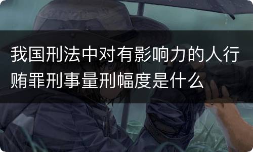 我国刑法中对有影响力的人行贿罪刑事量刑幅度是什么